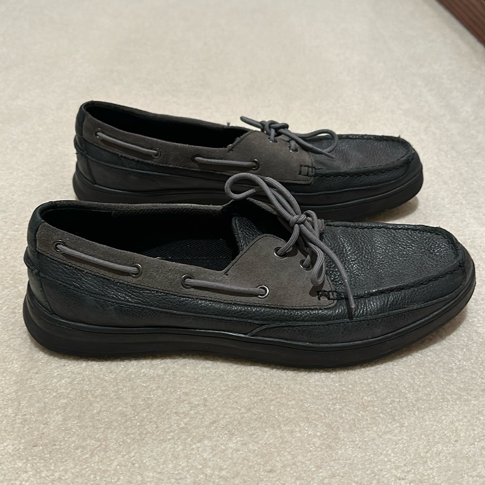 Cole Haan navy and dark gray slip on boat shoes 11.5